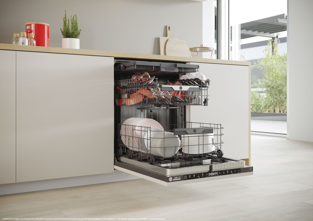 Hoover tiskikone avattuna