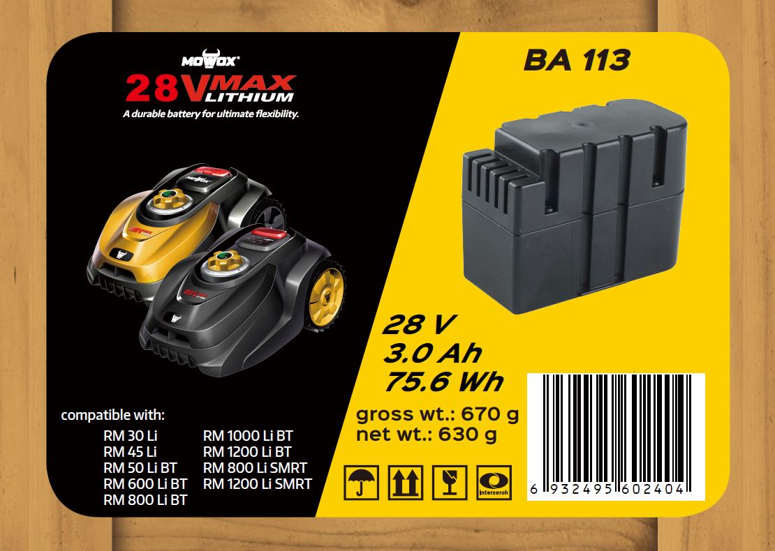 Mowox Akku 28v/3,0 Ah / BA113 Kaikkiin robottiruohonleikkurimalleihin